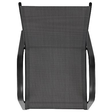 Flash Furniture Brazos Flex Comfort Outdoor Stack Patio Chair 4-piece Set