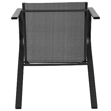 Flash Furniture Brazos Flex Comfort Outdoor Stack Patio Chair 4-piece Set