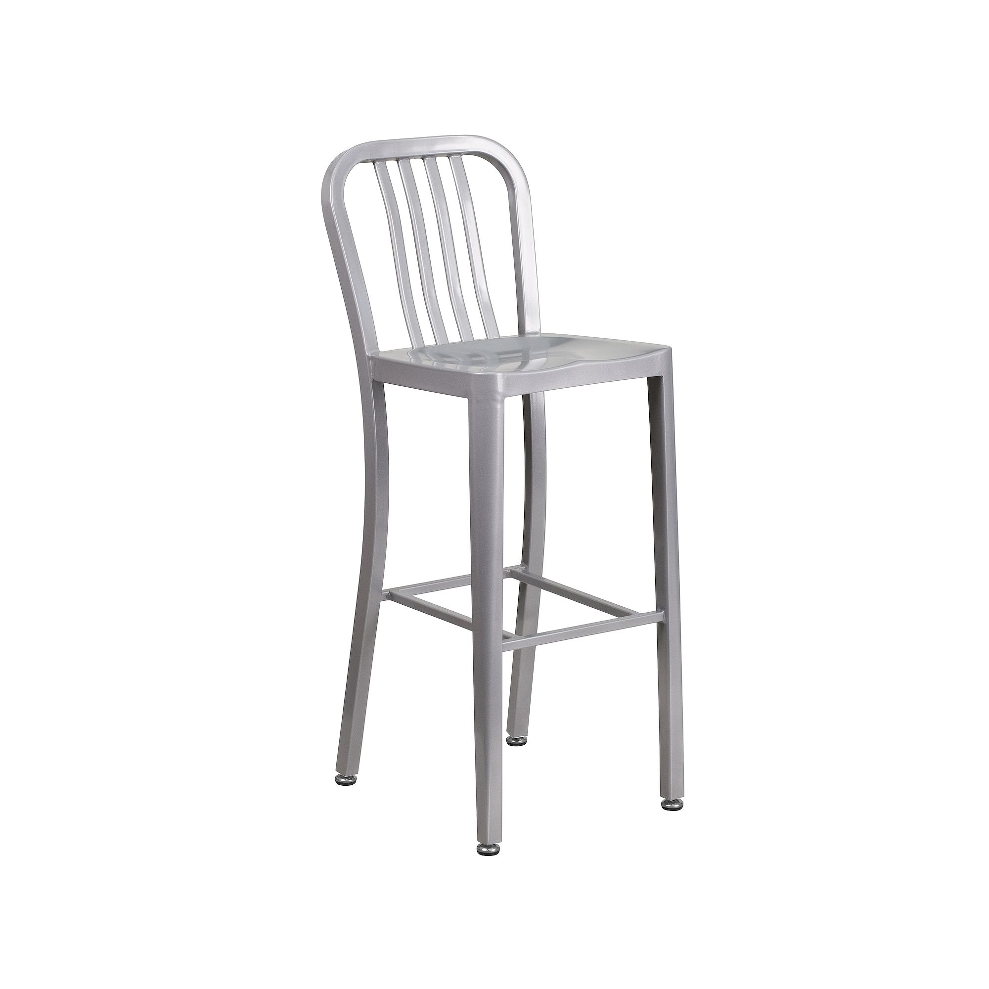 Flash Furniture Commercial Grade Indoor / Outdoor Bar Stool, Silver