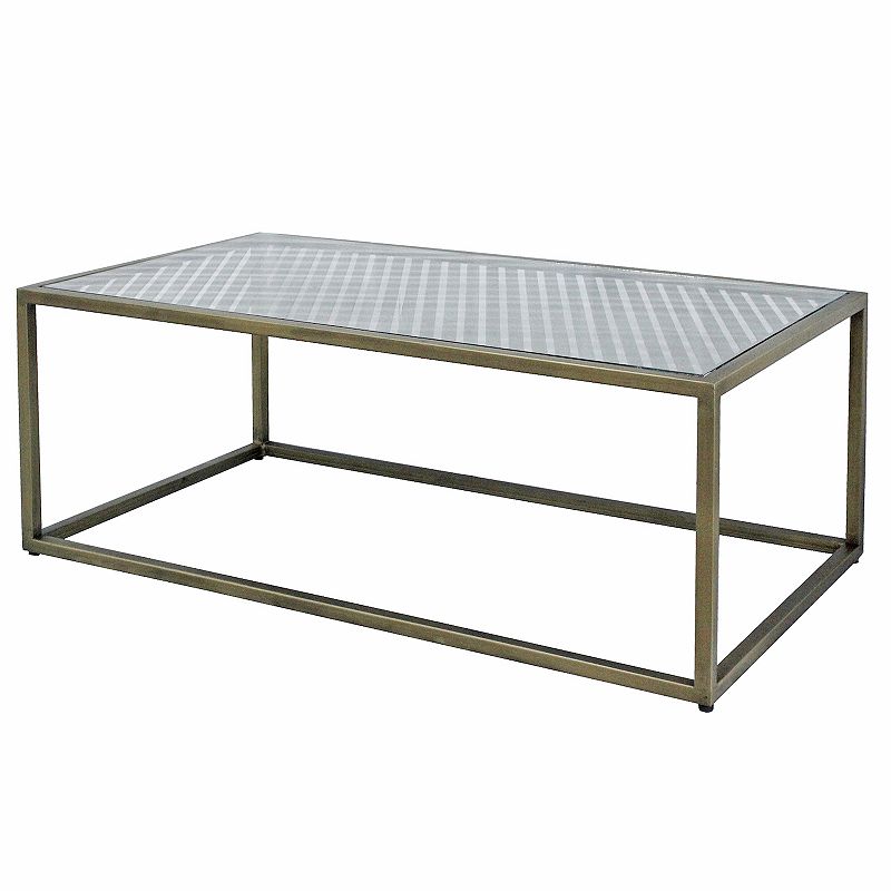 Christian Striped Coffee Table, Beig/Green