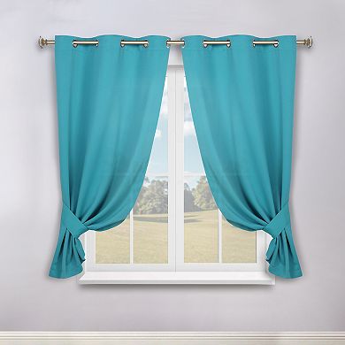 SUPERIOR Solid 2-Pack Grommet Room Darkening Curtain Set