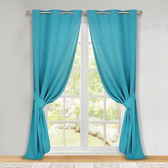 SUPERIOR Solid 2-Pack Grommet Room Darkening Curtain Set