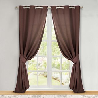 SUPERIOR Solid 2-Pack Grommet Room Darkening Curtain Set
