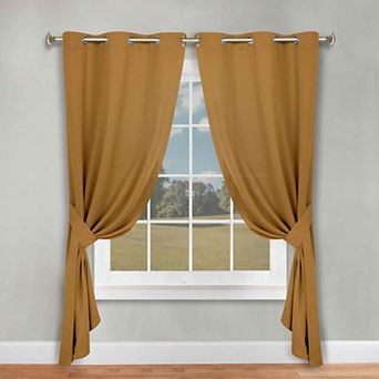 SUPERIOR Solid 2-Pack Grommet Room Darkening Curtain Set