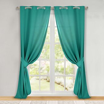 SUPERIOR Solid 2-Pack Grommet Room Darkening Curtain Set