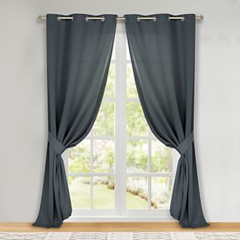 SUPERIOR Solid 2-Pack Grommet Room Darkening Curtain Set