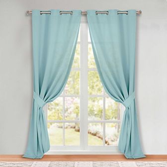 SUPERIOR Solid 2-Pack Grommet Room Darkening Curtain Set