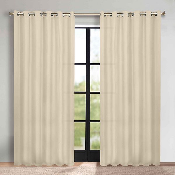 Superior Solid Blackout Curtains, Set of 2, 42" X 96", Ivory