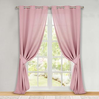 SUPERIOR Solid 2-Pack Grommet Room Darkening Curtain Set