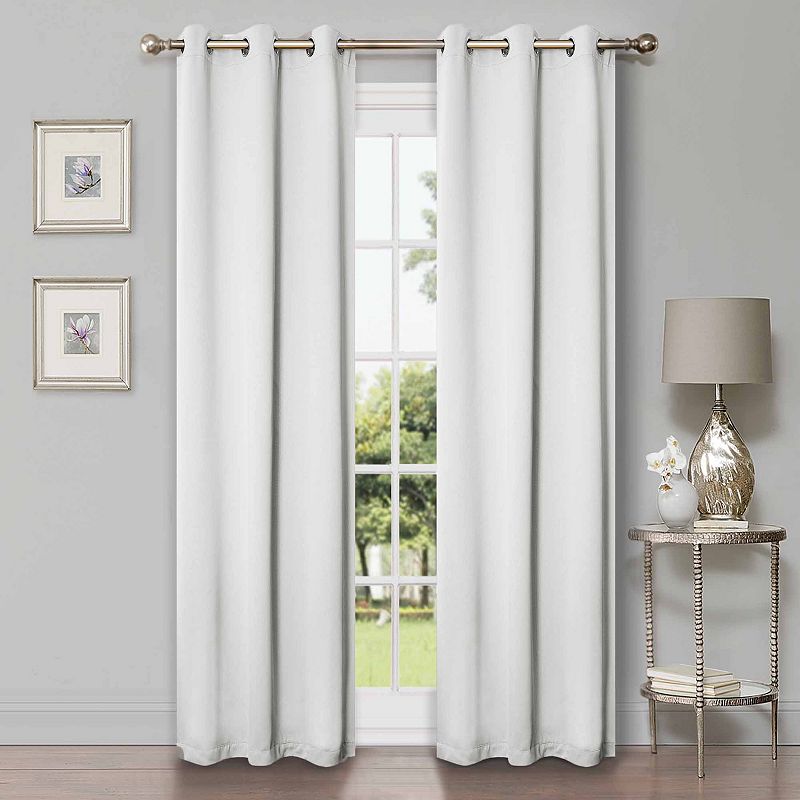 Superior Modern Blackout Curtain Set of 2 Panels  52  x 63   Snow White