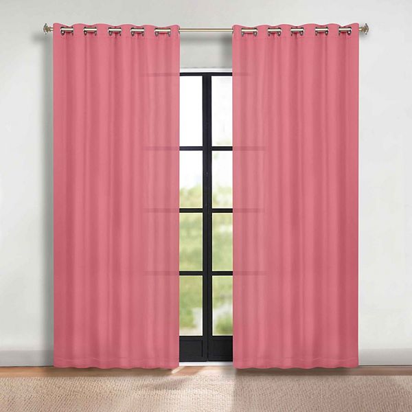 Superior Solid Blackout Curtains, Set of 2, 46''x96'', Pink