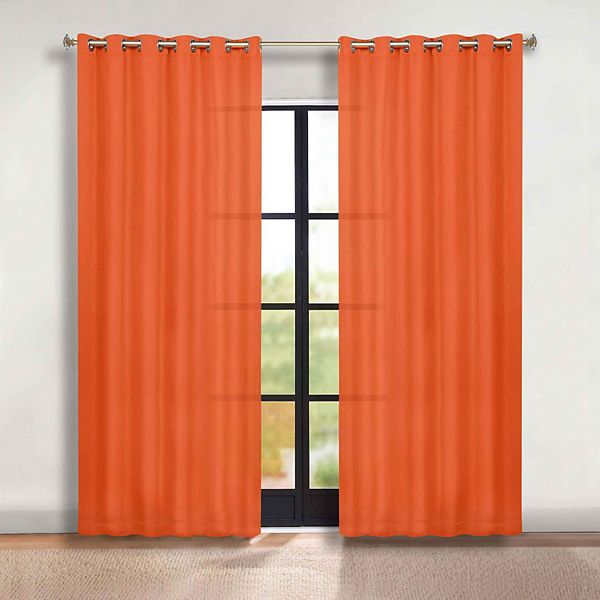 Superior Solid Blackout Curtains, Set of 2, 46''x108'', Rust