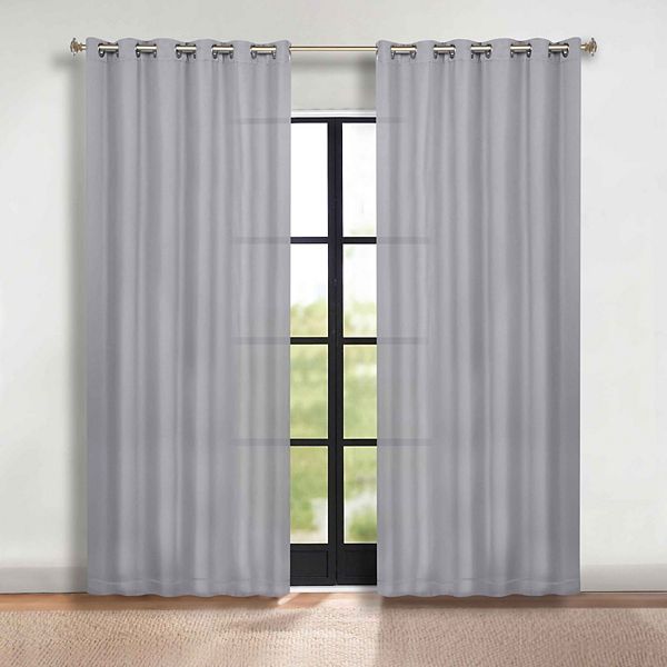 Superior Solid Blackout Curtains, Set of 2, 42" X 96", Silver