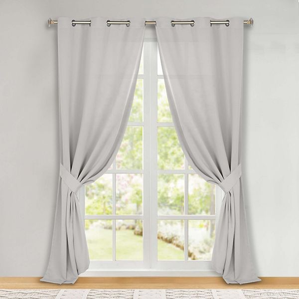Classic Solid Modern Blackout Curtain Panel 2 Set , 52"x84", Marshmellow - Blue Nile Mills