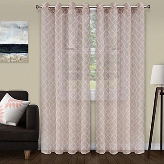 SUPERIOR Trellis 2-Pack Sheer Curtain Set