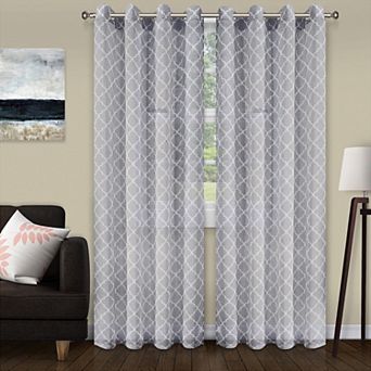 SUPERIOR Trellis 2-Pack Sheer Curtain Set