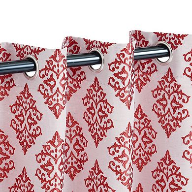 Superior Venetian 2-Pack Damask Jacquard Window Curtain Panels With Grommet Top Header