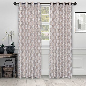 SUPERIOR Venetian 2-Pack Damask Room Darkening Curtain Set