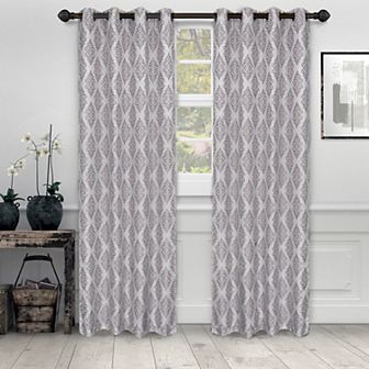 SUPERIOR Venetian 2-Pack Damask Room Darkening Curtain Set