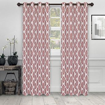 SUPERIOR Venetian 2-Pack Damask Room Darkening Curtain Set