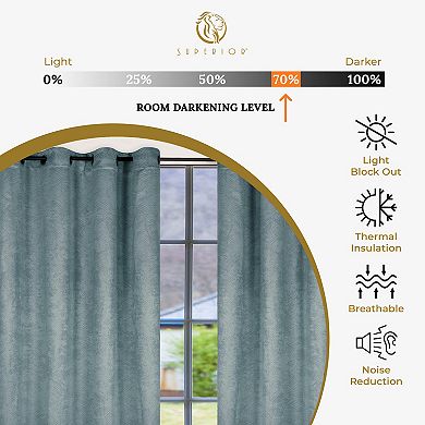 SUPERIOR Waverly 2-Pack Room Darkening Grommet Curtain Set