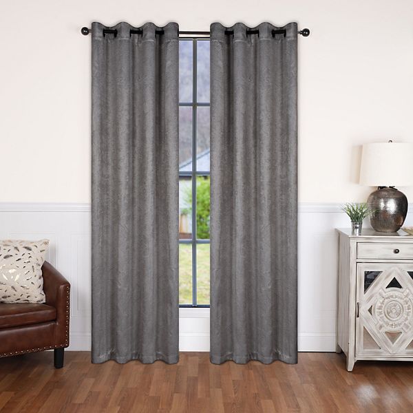 Superior Waverly Modern Blackout Curtain Panel Set of 2, 42" x 108", Silver