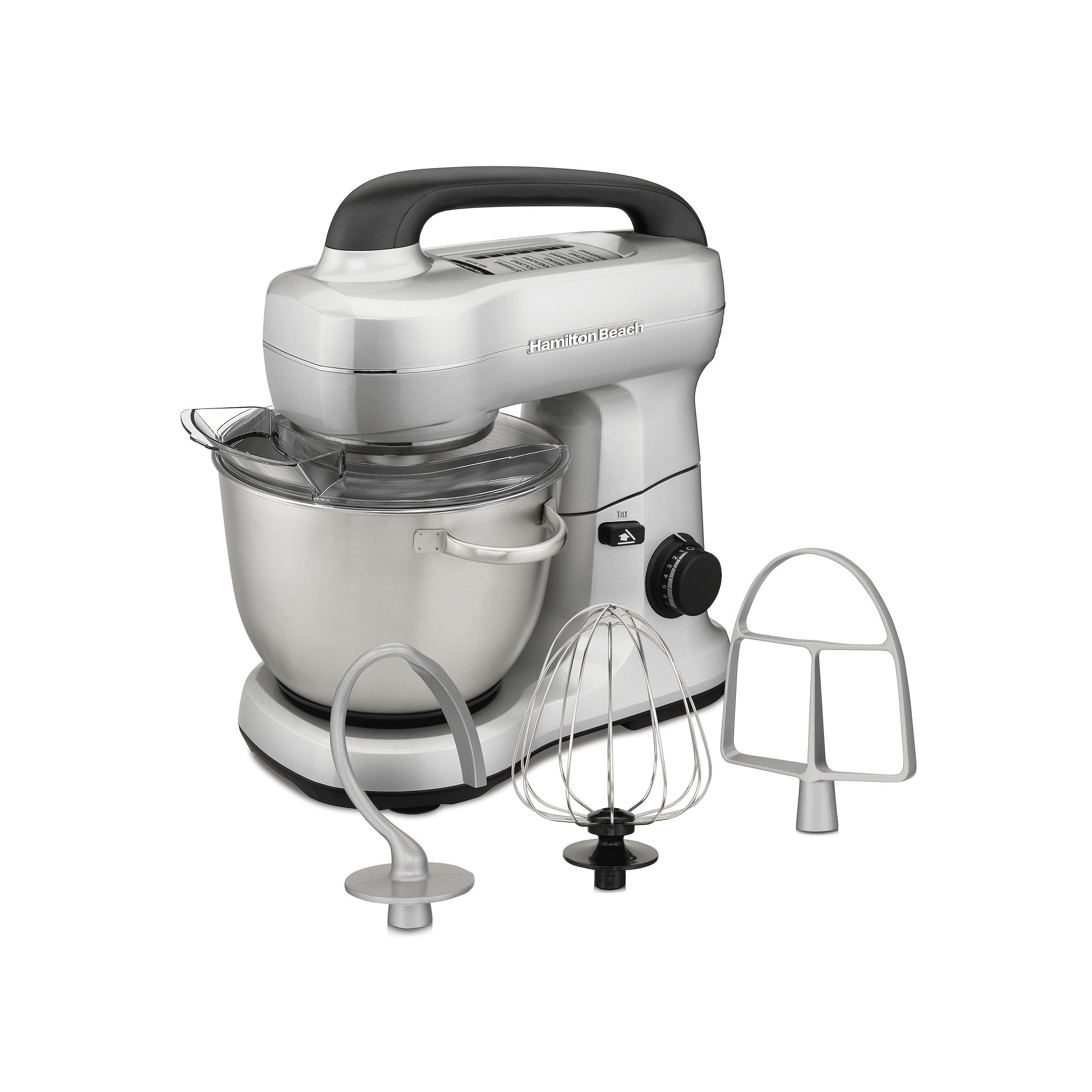 Hamilton Beach 7-Speed Stand Mixer & Attachments, Silver