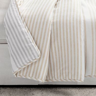 Lush Decor Farmhouse Drew Stripe Silver-Infused Antimicrobial Throw