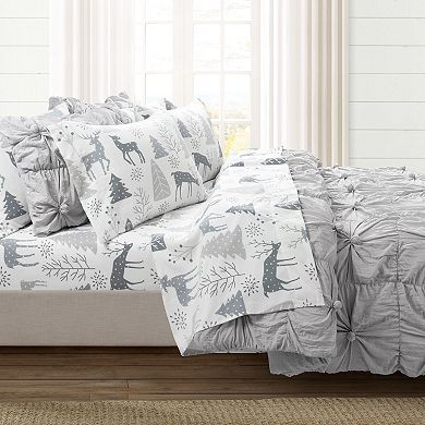 Lush Decor Wonderland Soft Flannel Sheet Set with Pillowcases
