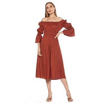 Women's ALEXIA ADMOR Rey Off-the-Shoulder Midi Dress
