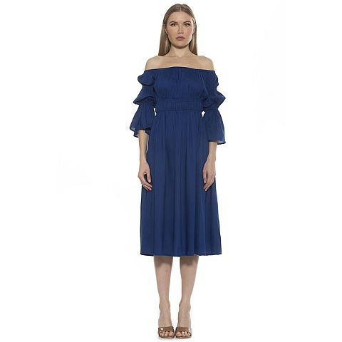 Женские платья ALEXIA Women's ALEXIA ADMOR Rey Off-the-Shoulder Midi Dress