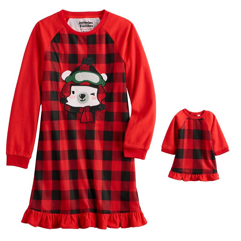 Girls 4-16 Jammies For Your Families Beary Cool Dolly & Me Nightgown Set by