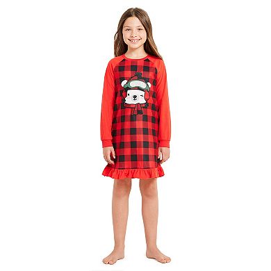 Girls 4-16 Jammies For Your Families® Beary Cool Dolly & Me Nightgown Set by Cuddl Duds®