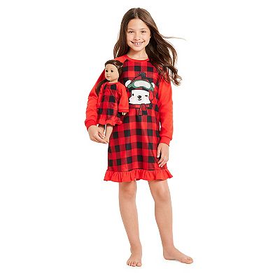 Girls 4-16 Jammies For Your Families® Beary Cool Dolly & Me Nightgown Set by Cuddl Duds®