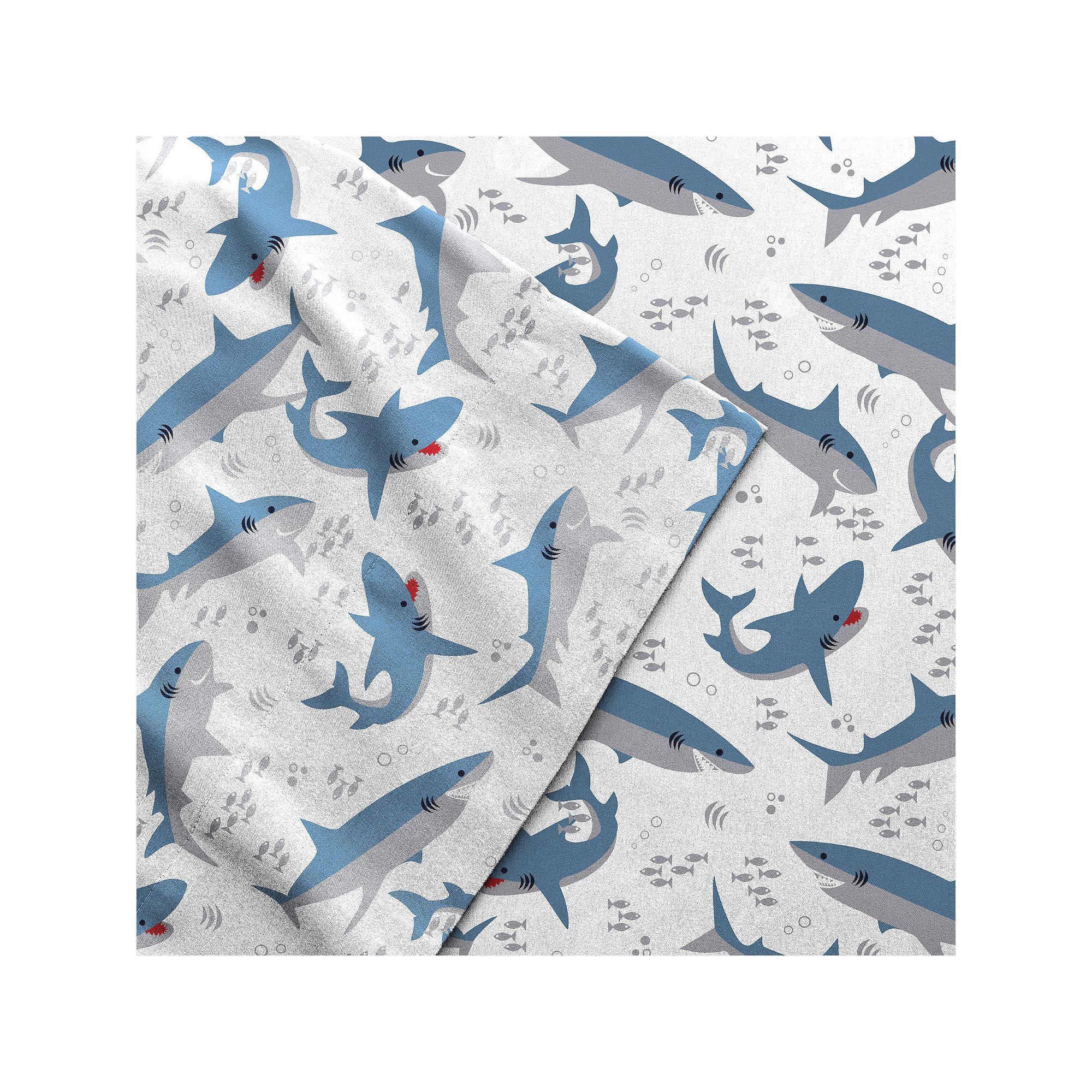 Dream Factory Kids Printed Sheet Set, Sharks