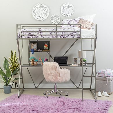 Linon Fiona Faux Fur Office Chair