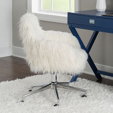 Linon Fiona Faux Fur Office Chair