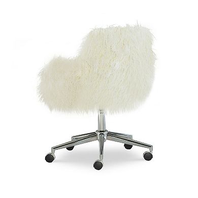 Linon Fiona Faux Fur Office Chair