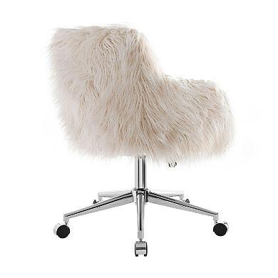 Linon Fiona Faux Fur Office Chair