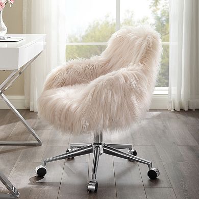 Linon Fiona Faux Fur Office Chair