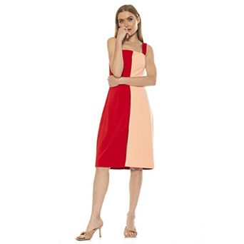 Women's ALEXIA ADMOR Marissa Colorblock A-Line Midi Dress
