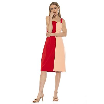 chinese dress ladies A-Line Colorblock Soft Knit Dress Black/White / XXL main image 1