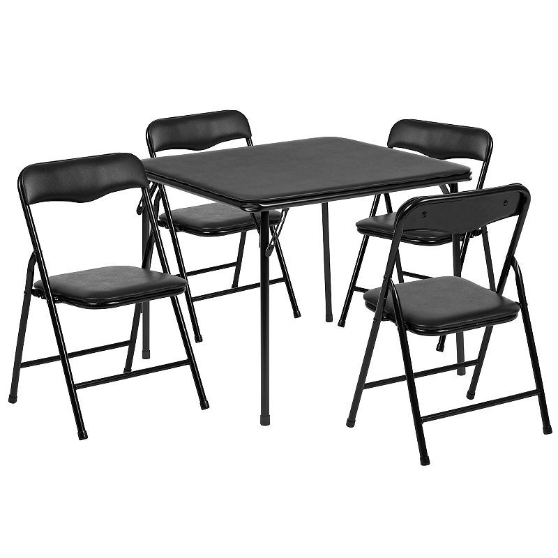 Kids Flash Furniture Folding Table & Chair 5-piece Set, Black