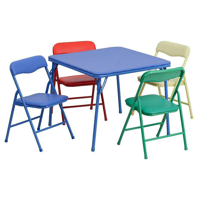 Kids Flash Furniture Folding Table & Chair 5-piece Set, Multicolor