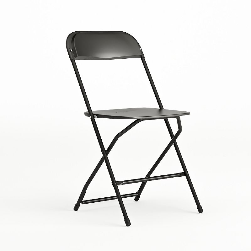 ((1PCS )) Flash Furniture Hercules™ Series Plastic Folding Chair - Black - 650LB Weight Capacity Comfortable Event Chair - Lightweight Folding Chair