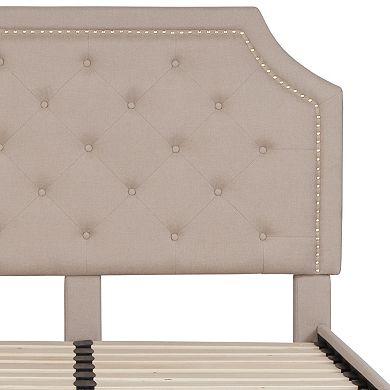 Flash Furniture Brighton Tufted Upholstered Platform Bed
