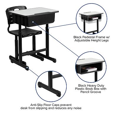 Flash Furniture Adjustable Height Student Desk & Chair 2-piece Set