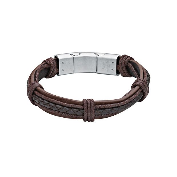 Kohls mens clearance leather bracelet