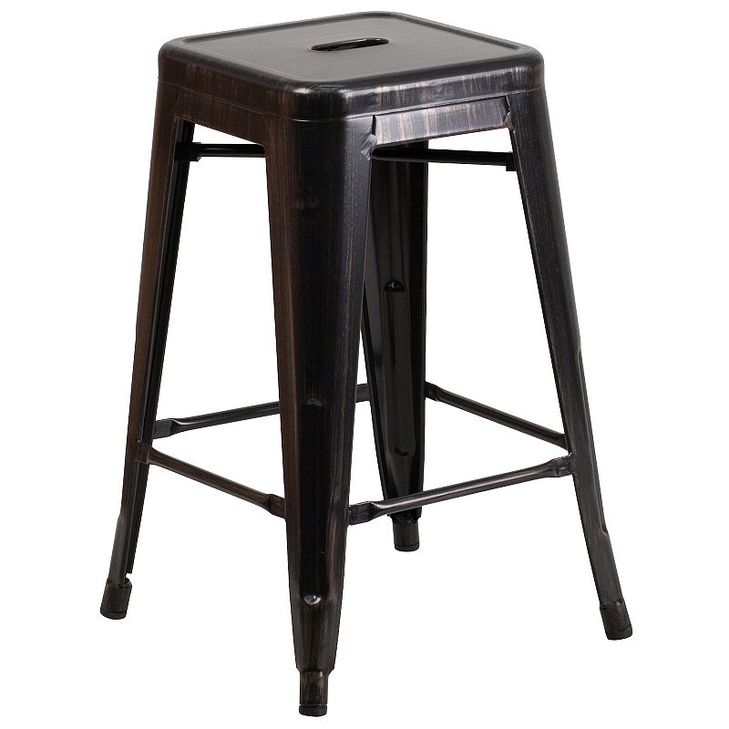 Flash Furniture Commercial Grade Backless Indoor / Outdoor Counter Stool, M