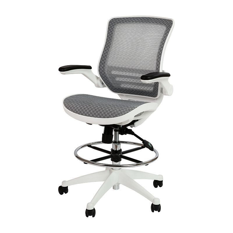 Flash Furniture Mid-Back Mesh Drafting Office Chair, Grey